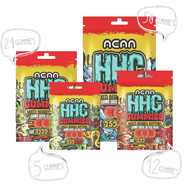 Acan HHC Gummies 50mg each Heavy Dose