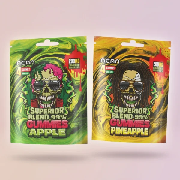 ACAN superior blend 99 gummies 4 pack 200mg apple pineapple flavoured edible gummies