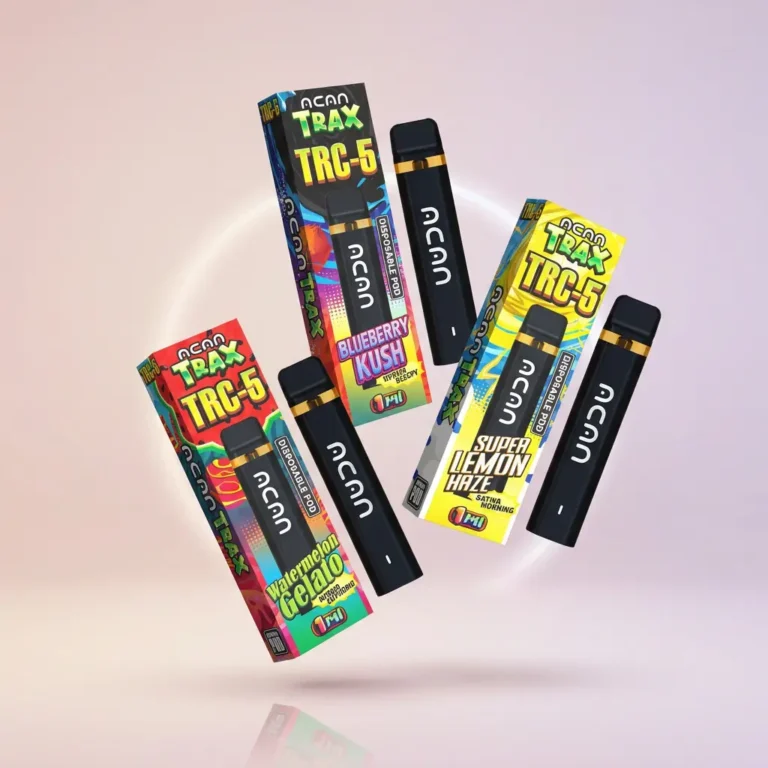 ACAN TRAX TRC-5 disposable vape 1ml premium device blueberry kush watermelon gelato super lemon haze flavours