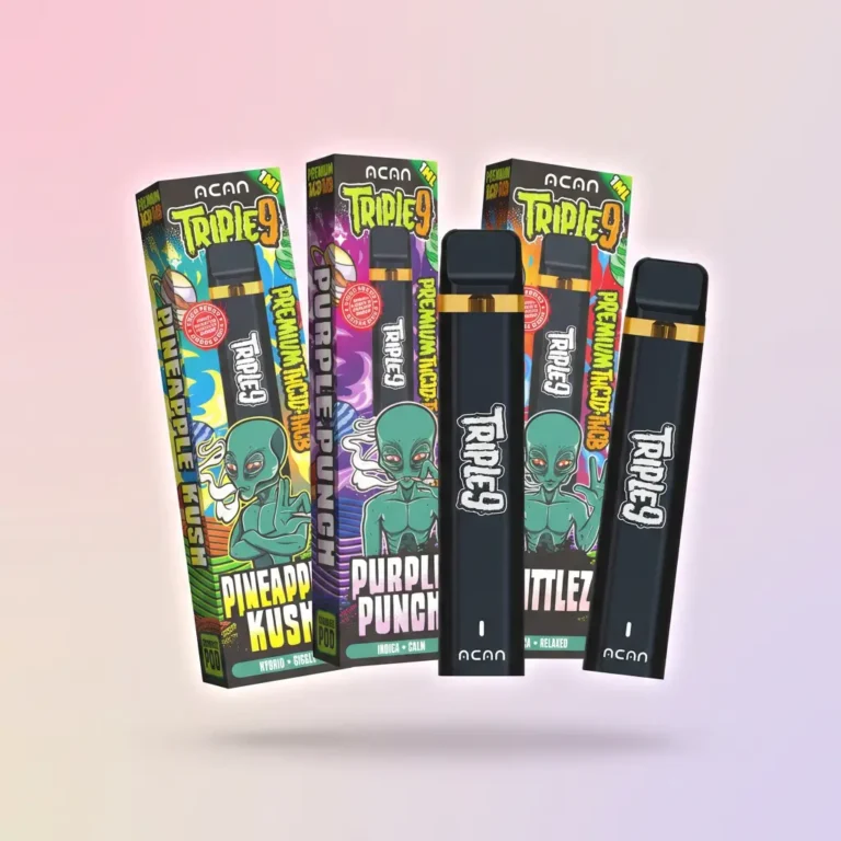 ACAN Triple 9 disposable vape 1ml pineapple kush purple punch runtz premium device