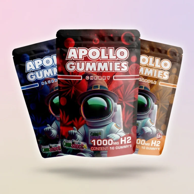 Apollo H2 gummies 1000mg 10 pack high strength edible gummies cherry blueberry pineapple flavours
