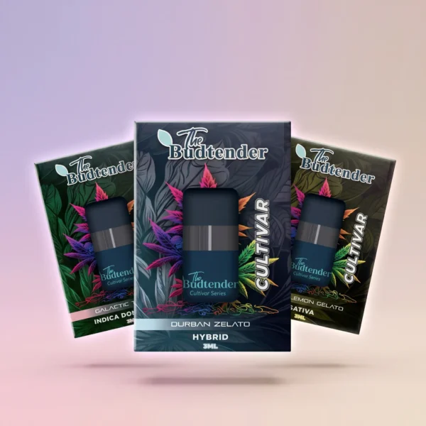 Budtender live resin infused cultivar 3ml disposable vape device indica sativa hybrid premium series