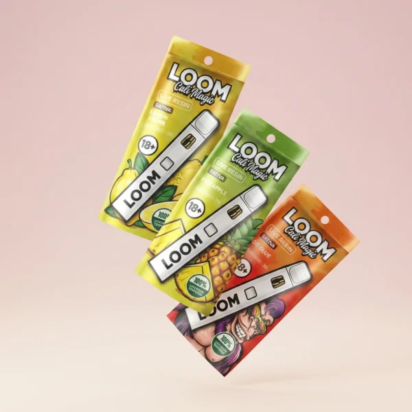 LOOM Cali Magic 2ml disposable vape live resin superior blend 99 lemon skunk pineapple og glue flavours
