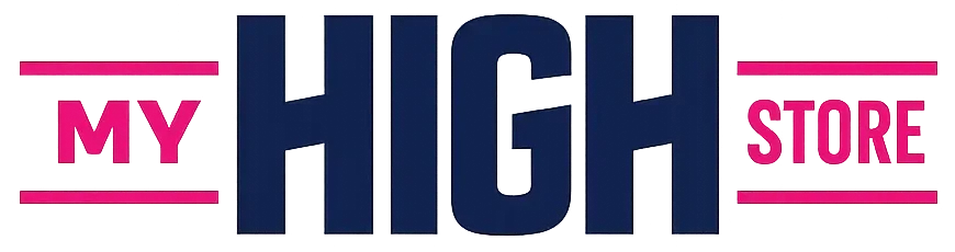 My High Store logo with bold modern typography and neon accent lines
